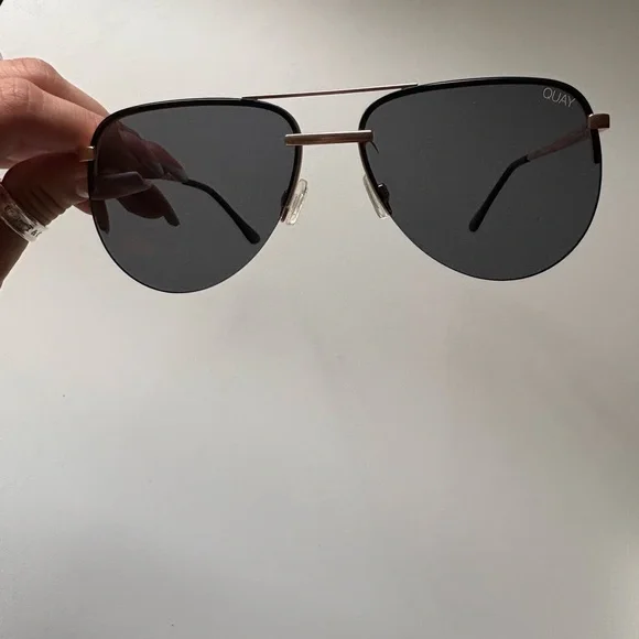 Quay Australia Black and Rose Gold Sunglasses